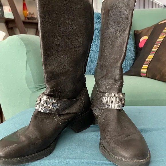 Vera Wang motorcycle boots. Sz 7 - Picture 2 of 5